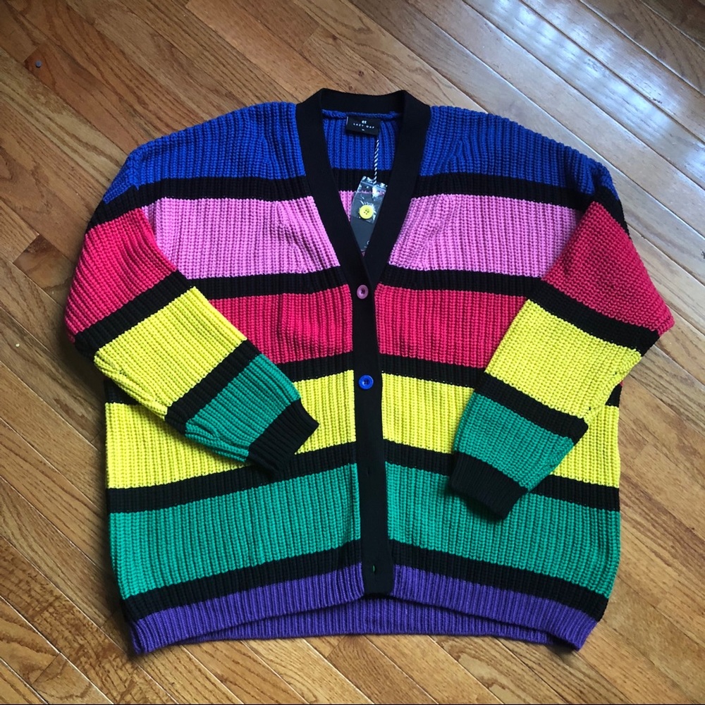 💙 SOLD 💙 NWT Lazy Oaf Striped Cardigan